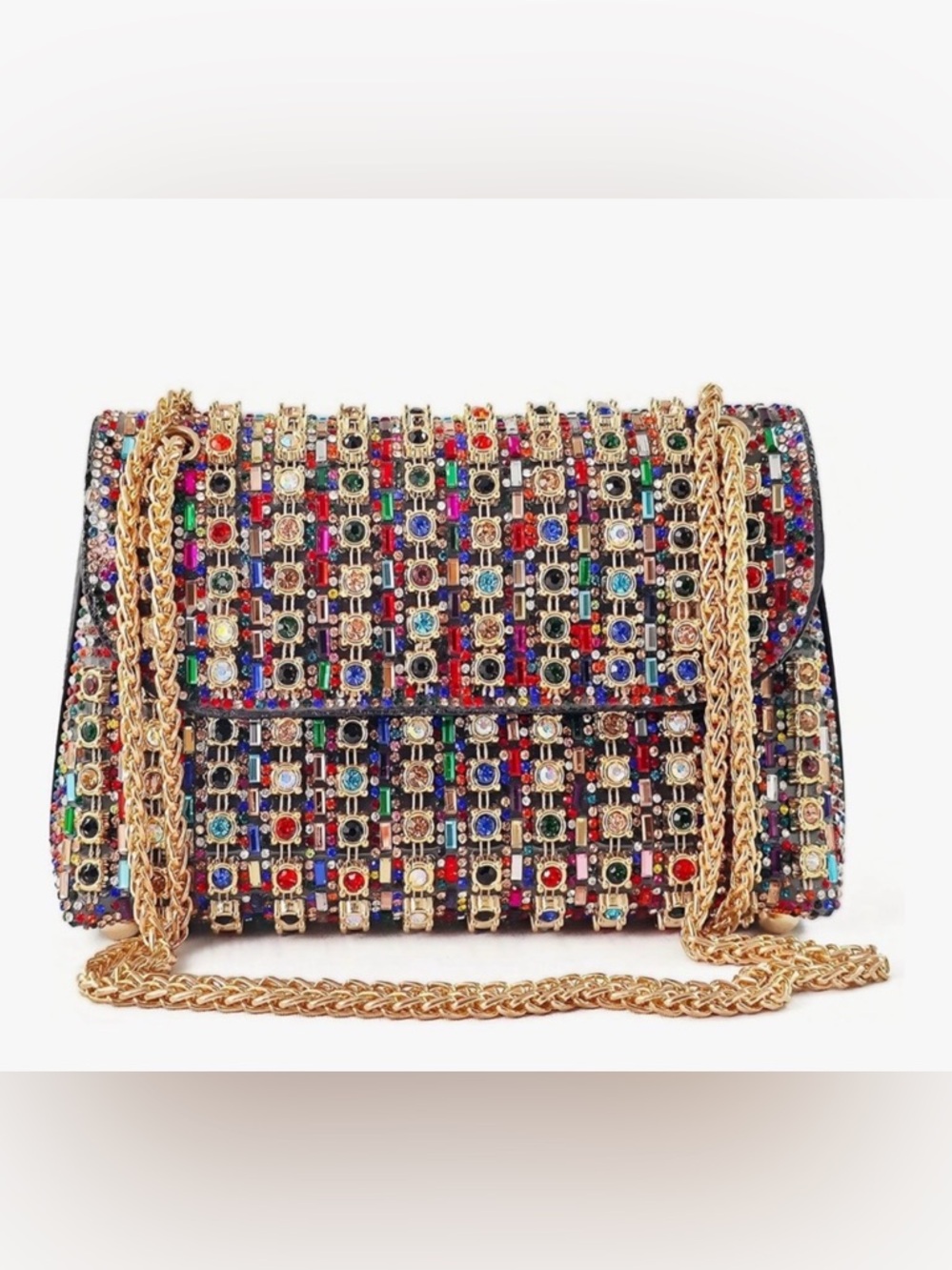 Rhinestone Evening Clutch Purse for Women - Sparkling Formal Handbag with Strap